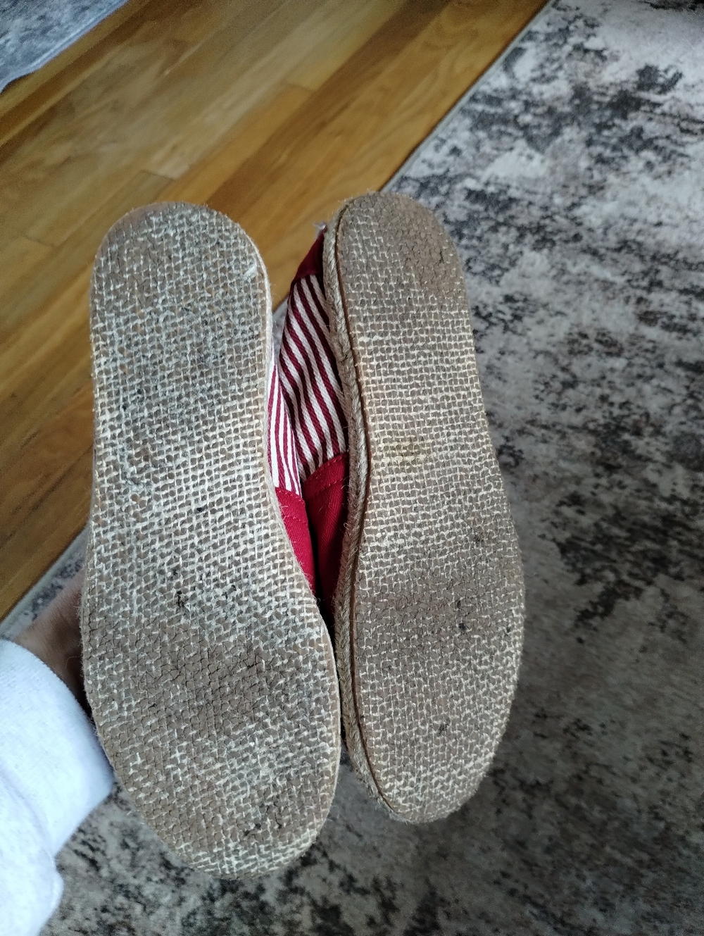 TOMS Red Canvas Espadrille Slip-Ons 8 - Picture 4 of 6
